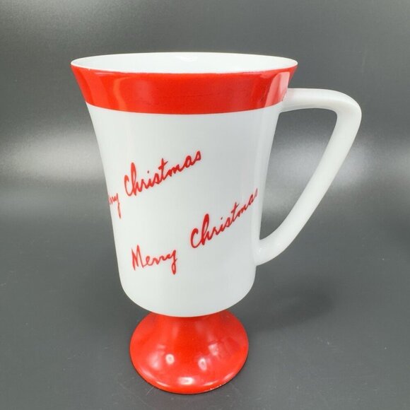FINE SEYEI CHINA MERRY CHRISTMAS CUP MUG Footed Cups Mugs Set 2 Porcelain Japan - Picture 12 of 16